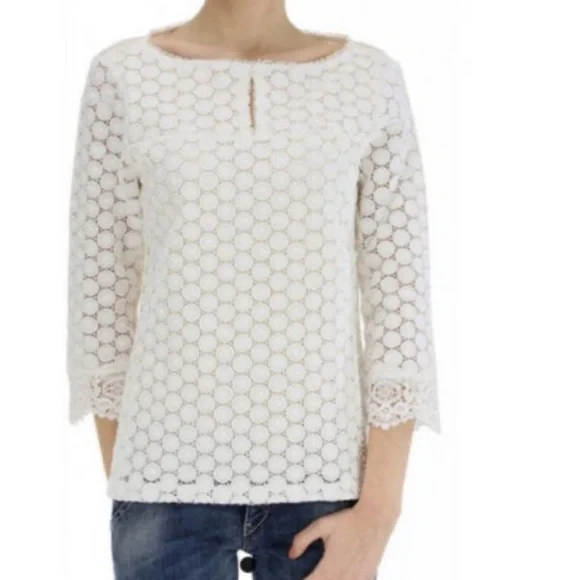 Tory Burch Cream Lace Blouse - Picture 1 of 8